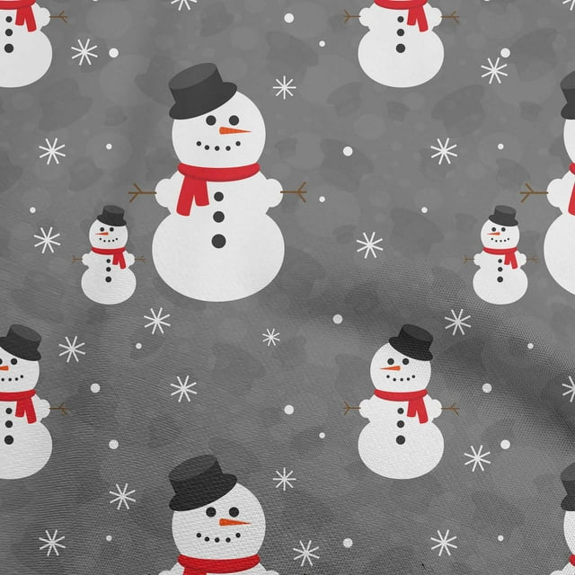 oneOone Polyester Spandex Gray Fabric Merry Christmas Craft Projects Decor Fabric Printed By The Yard 56 Inch Wide