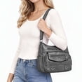 thumbnail image 4 of BadPiggies Crossbody Bag for Women Pocketbooks Soft PU Leather Purses and Handbags Multi Pocket Shoulder Bags - Gray, 4 of 9