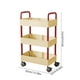 thumbnail image 3 of Carrito De Plástico Carrito de almacenamiento de 3 niveles con reposabrazos,organizador de plástico para cocina,baño y sala de estar,incluye 4 ruedas (rojo,1 pieza). Rkxzt, 3 of 9
