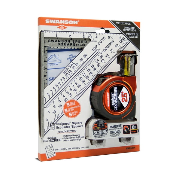 SPEED SQUARE AND 25 FT PROSCRIBE TAPE MEASURE VALUE PACK