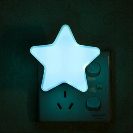 

Alueeu Star Night Light Plug-in Light Control Sensor LED Bedside Lamp Creative Light Star night light plug-in smart light control induction LED bedside lamp creative light blue