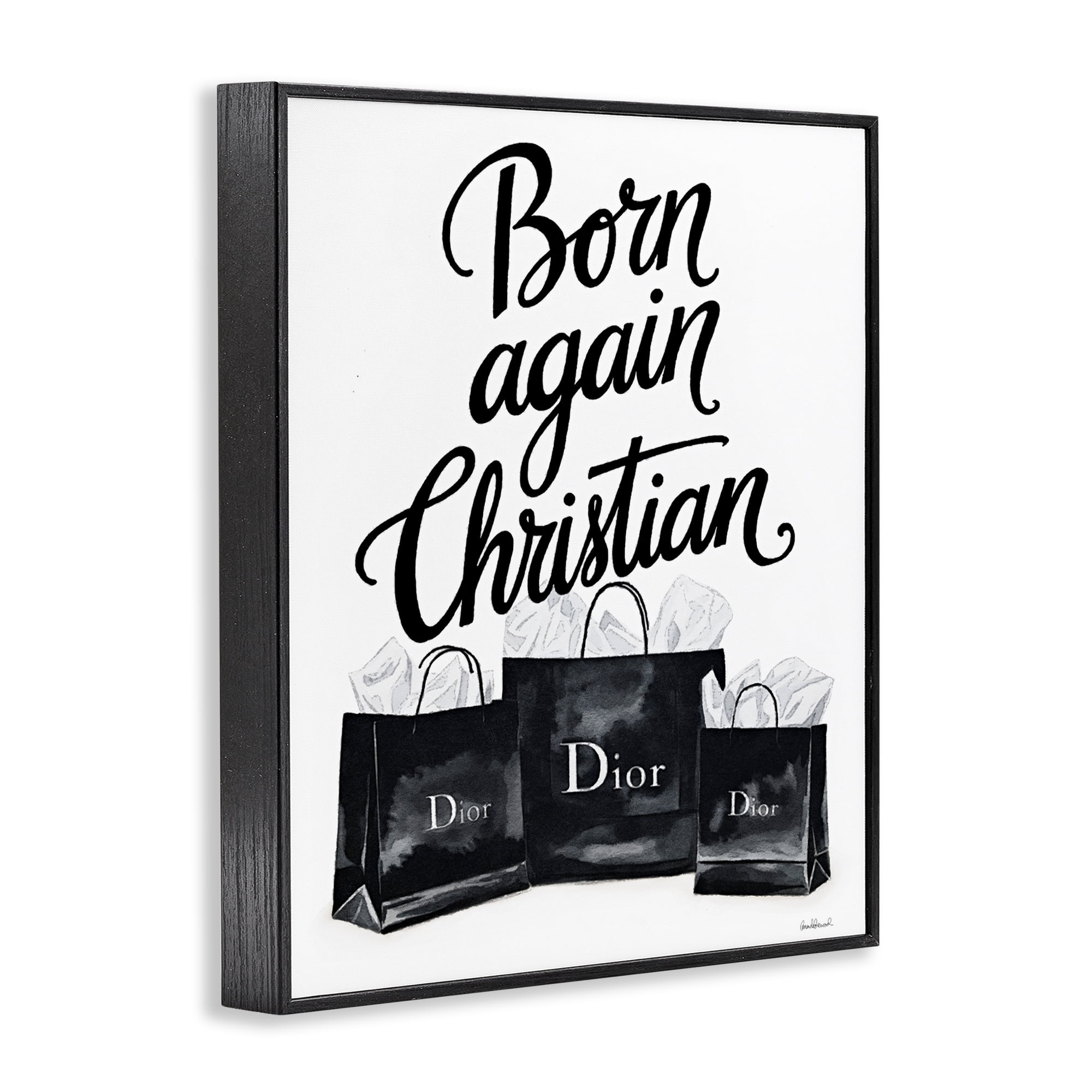 Shopping Born Again Christian Black Framed Giclee Art, design by Amanda Greenwood
