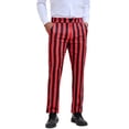 thumbnail image 5 of INSPIRE CHIC Men's Striped Dress Pant Classic Fit Flat Front Business Work Prom Trousers 30 Red Black, 5 of 5