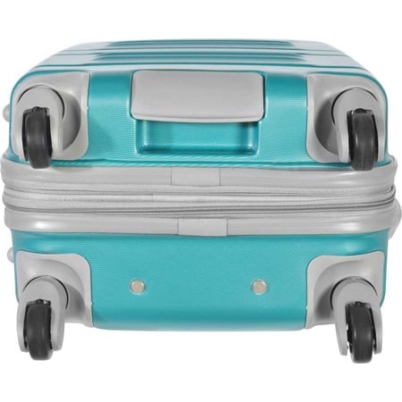 Olympia Denmark 21 Inch Expandable Carry On 4 Wheel Spinner Multiple Grip Luggage Suitcase with Aluminum Locking System and Interior Divider, Teal