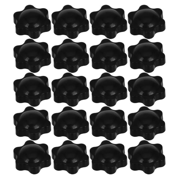 MLINS 20pcs Star Knob Plastic Hexagon Head Thru Knobs Female Thread Clamping Nuts Screw On Knob Grip Knurled Handle