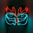 thumbnail image 2 of Halloween Mask Novelty Half Face Owl Design LED Light up Party Mask Costume Mask, 2 of 10