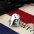 thumbnail image 3 of K-KED Darth Vader War Robot Warrior Helmet Ring Stainless Steel Biker Punk Men's Ring-13, 3 of 7
