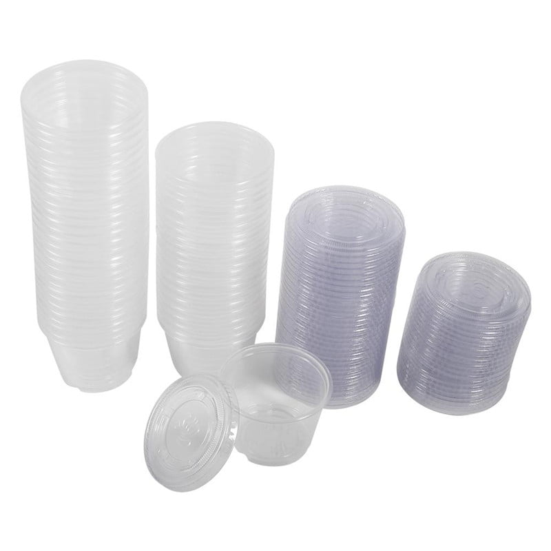 4.5 12 oz Clear Pre-Punched Cups W/LIDS
