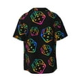 thumbnail image 6 of PAYOHTO Crazy Rainbow Dice Black Mens Hawaiian Casual Short-sleeved Shirt Tropical Summer Beach Button Down Shirts, 6 of 7