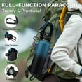 thumbnail image 4 of 40oz Insulated Water Bottle Flask - with Straw & Auto Spout Lid, Strap Sleeve, Paracord Handle, Black Metal Thermal Jug for Fitness Sports Hiking, 4 of 9