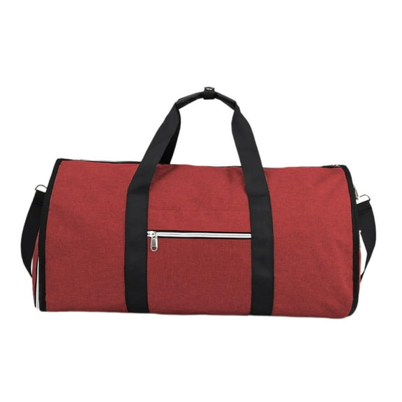 Milageto Garment Duffel Bag Large Capacity Suit Travel Bag for Holiday Hiking Camping Red