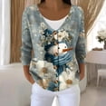 thumbnail image 2 of Women's Fashion Long Sleeve Christmas Snowman Snowflake Print Jacket Cardigan for Holiday Party and Casual Daily Wear,Light Blue,XL, 2 of 5