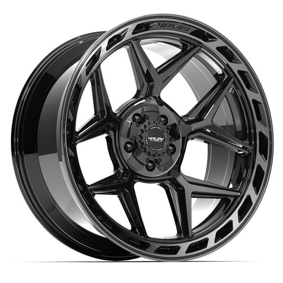 4PLAY Wheels 4P55 22 Inch Rim Fits 5x127 & 5x139.7 22x10 Gloss Black Brushed with Tinted Clear (1)