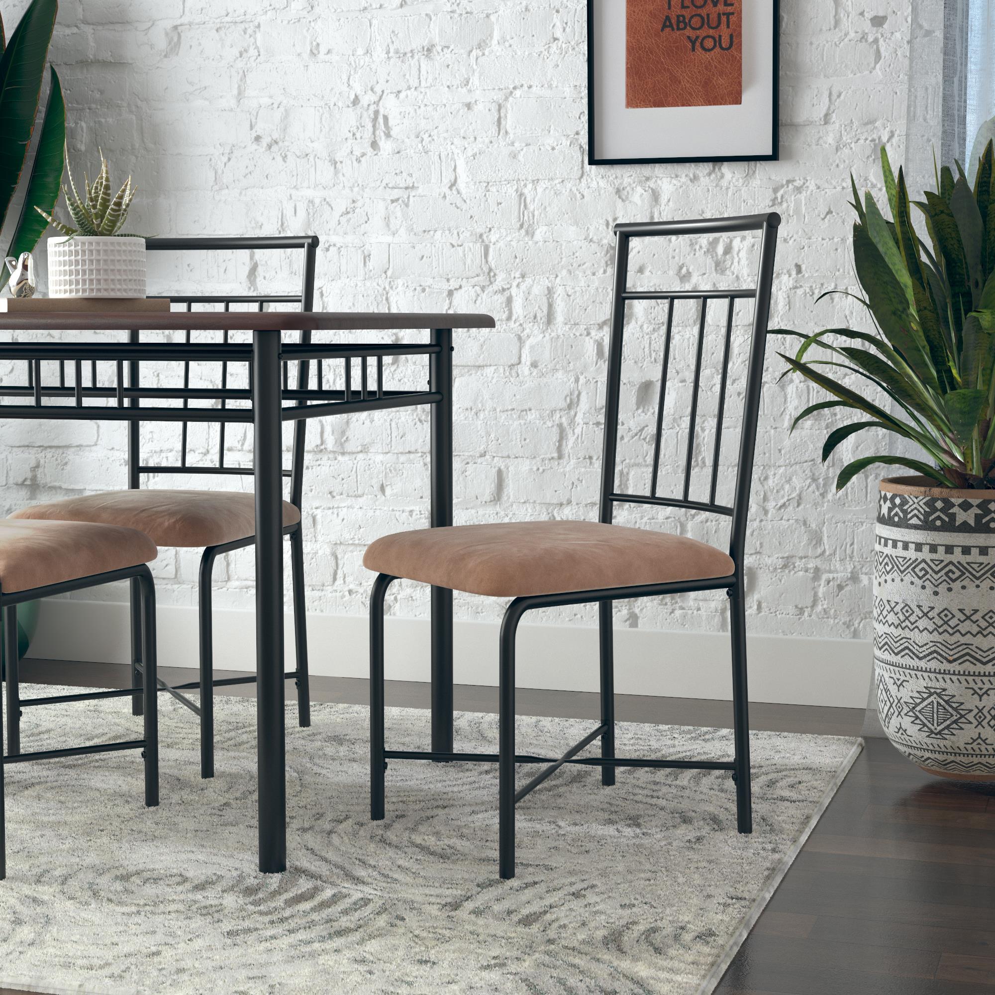 Mainstays Louise Traditional 5-Piece Wood & Metal Dining Set, Deep Walnut - image 3 of 22