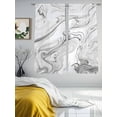 thumbnail image 3 of White Gray Marble Sheer Curtains 72 Inch Length 2 Panels Set, Modern Minimalist Abstract Texture Voile Window Treatment Rod Pocket Curtains Sheers Drapes for Bedroom/Living Room/Kitchen 52"x72"x2, 3 of 7