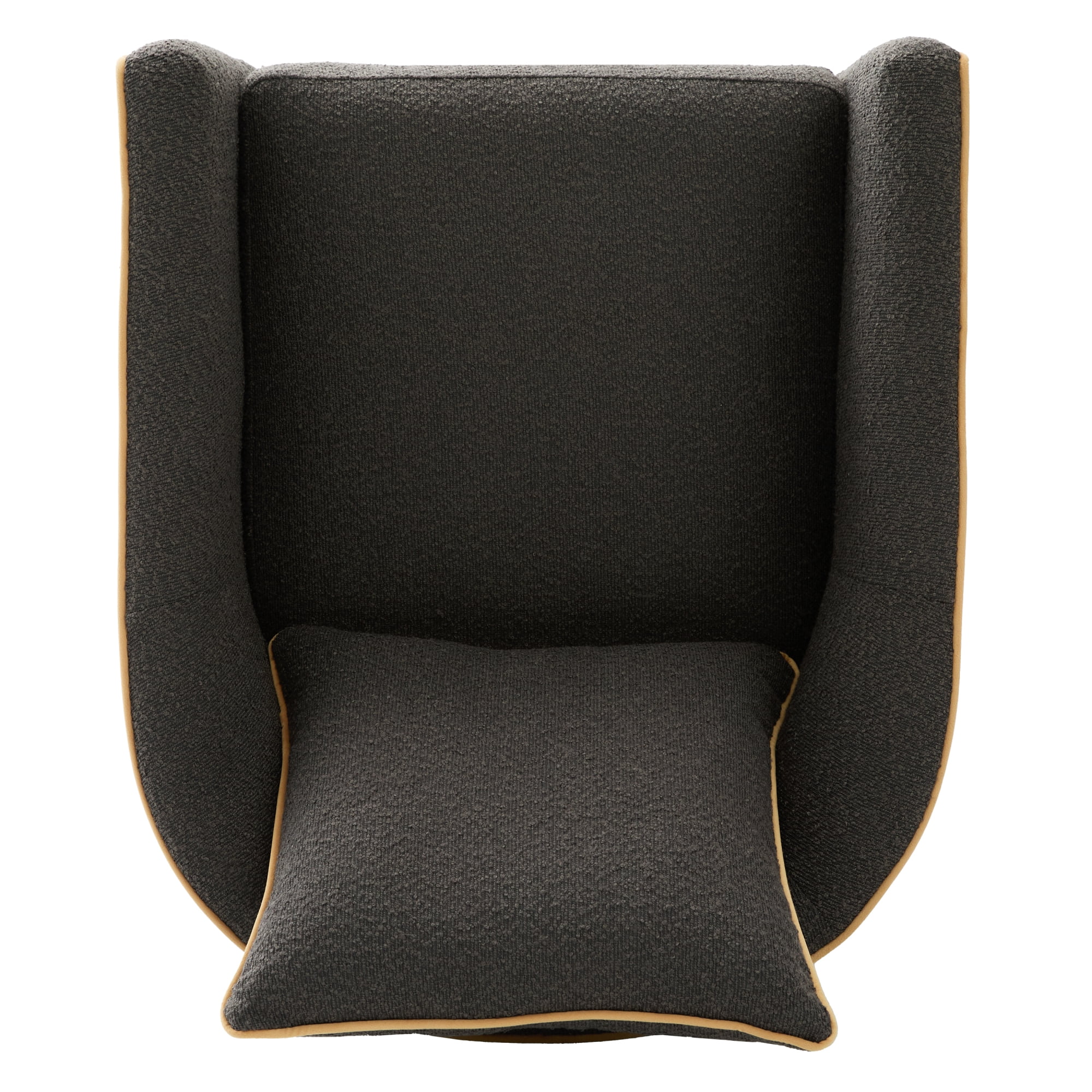 Leumius Swivel Accent Chair, Upholstered Club Chair Barrel Sofa Chair for Living Room, Reading Corner and Small Spaces, Dark Grey