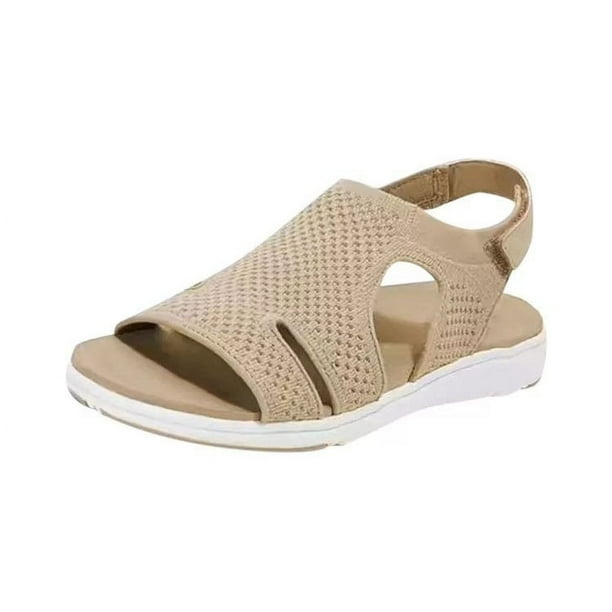 Sandalias de verano para mujer, sandalias de plataforma con cinta elástica transpirables de talla grande, sandalias casuales