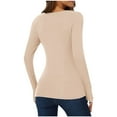 thumbnail image 5 of Wancir Long Sleeve Thermal Shirt for Women Light Fleece Tops Fall 2024 Crew Neck Casual Basic T-Shirts, 5 of 7