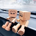 thumbnail image 2 of PatungKu Shaking Wooden Man Figurines,Little Wood Figure That Sways Shaking Feet Wooden Doll Car Dashboard Accessories Decors, 2 of 14