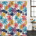 thumbnail image 2 of Colorful Palm Tree Bathroom Shower Curtains with 12 Hooks Polyester Waterproof Shower Curtain for Stalls and Bathtubs Summer Beach Tropical Plants Decorative Bathroom Privacy Curtain 72x84 Inches, 2 of 9