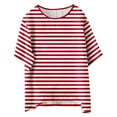 thumbnail image 4 of Women's Wide Striped Casual T Shirt, 4 of 4