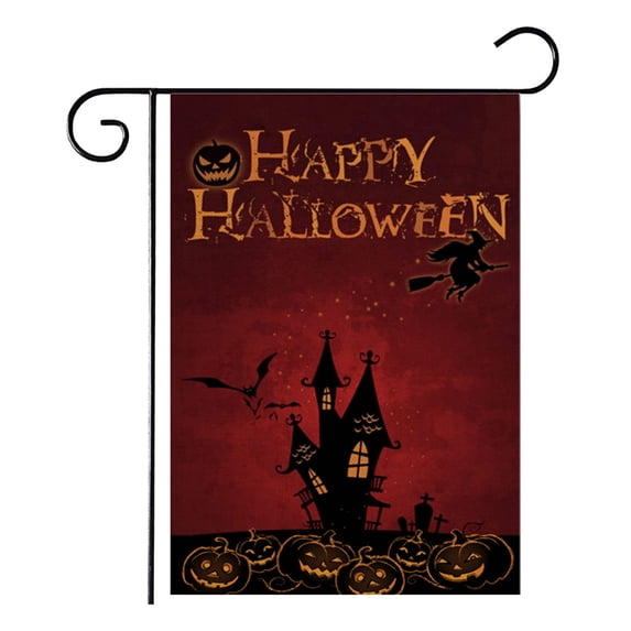 One opening Halloween Garden Flag Pumpkin Bat Flag Halloween Decoration for Front Yard Patio Lawn Garden