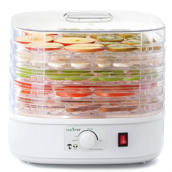 NutriChef Food Dehydrator Machine, 5-Tray Stackable Multi-Tier Dryer with High-Heat Circulation for Jerky, Fruits, Vegetables & Dog Treats
