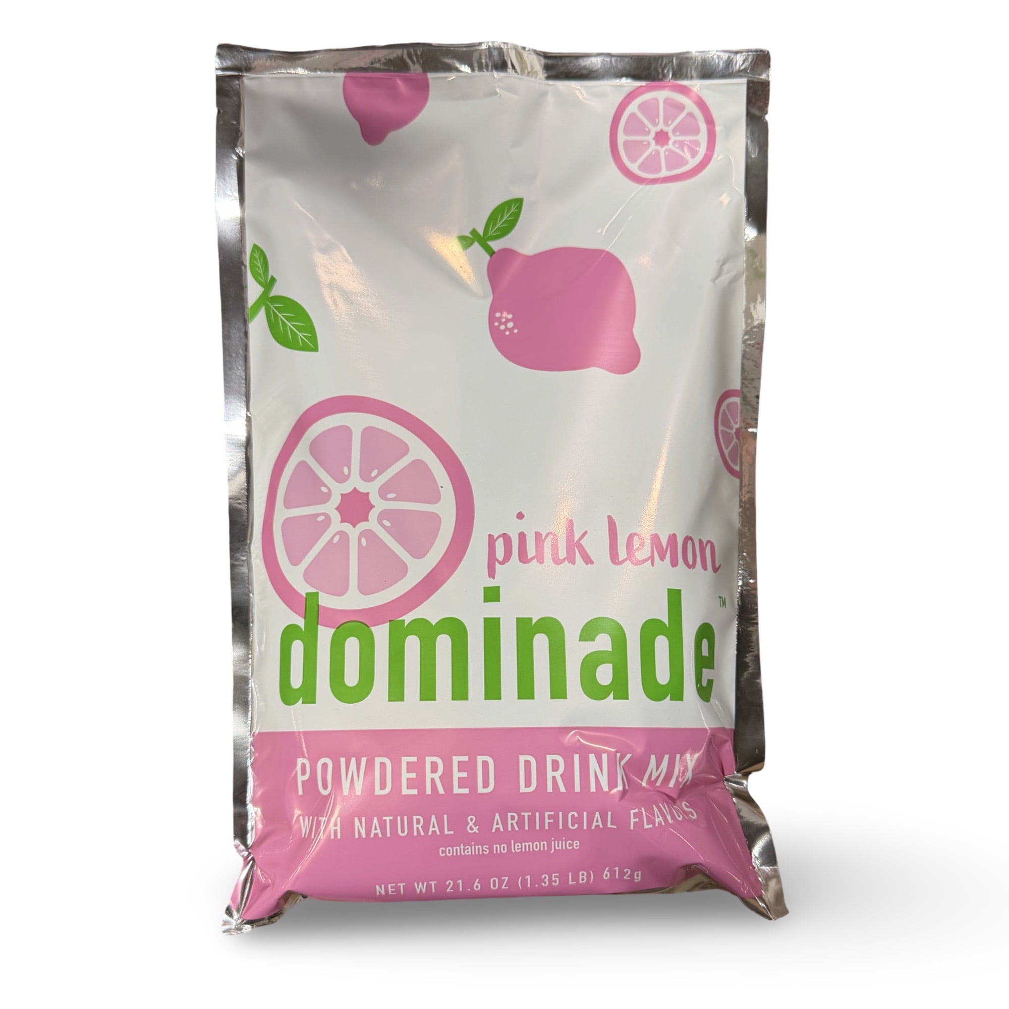 (2 pack) Dominade Dominade Bulk Pink Lemonade Powdered Drink Mix | 3x Huge 21.6 Oz Pouches (90 Servings)