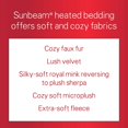 thumbnail image 4 of Sunbeam Channeled Velvet Plush Electric Heated Warming Blanket Queen Slate Gray, 4 of 4