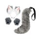 thumbnail image 4 of Orejas y cola de zorro para cosplay para mujeres y niñas, accesorios de cosplay, disfraz de Halloween de peluche gris blanco, 4 of 9
