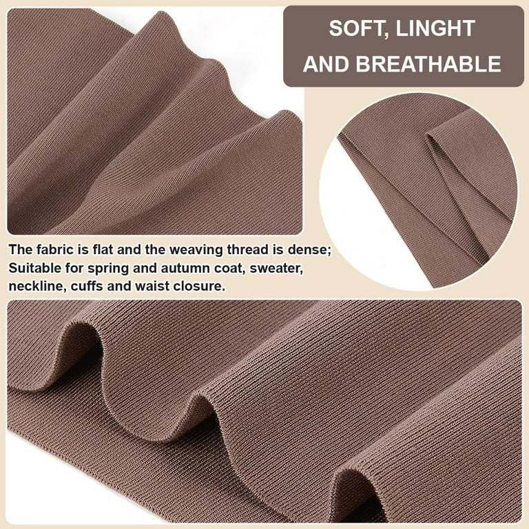 Rib Cuff Fabric 39x6inch Stretch Fine Ribbing Knit Fabric Black