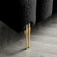 thumbnail image 4 of 53.2"Width Modern End of Bed Bench Sherpa Fabric Upholstered 2 Seater Sofa Couch Entryway Ottoman Bench Fuzzy Sofa Stool Footrest Window Bench with Gold Metal Legs for Bedroom Living Room (Black), 4 of 8