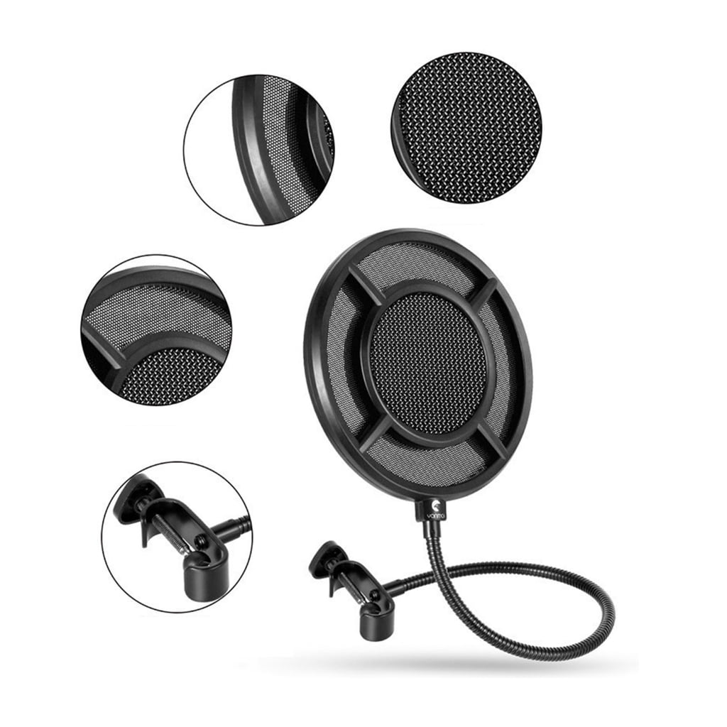 Double Layer Studio Microphone Pop Filter Flexible Windscreen Sound Filter Shied