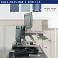 thumbnail image 6 of VIVO Gray Height Adjustable Standing Desk Riser, Tabletop Sit-Stand, Black Frame, 6 of 9
