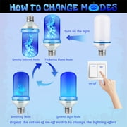 AIZHIWENG LED Light Bulb, 5W A19 Decorative Flame Lamp E26 Medium Base, 2-Pack Blue