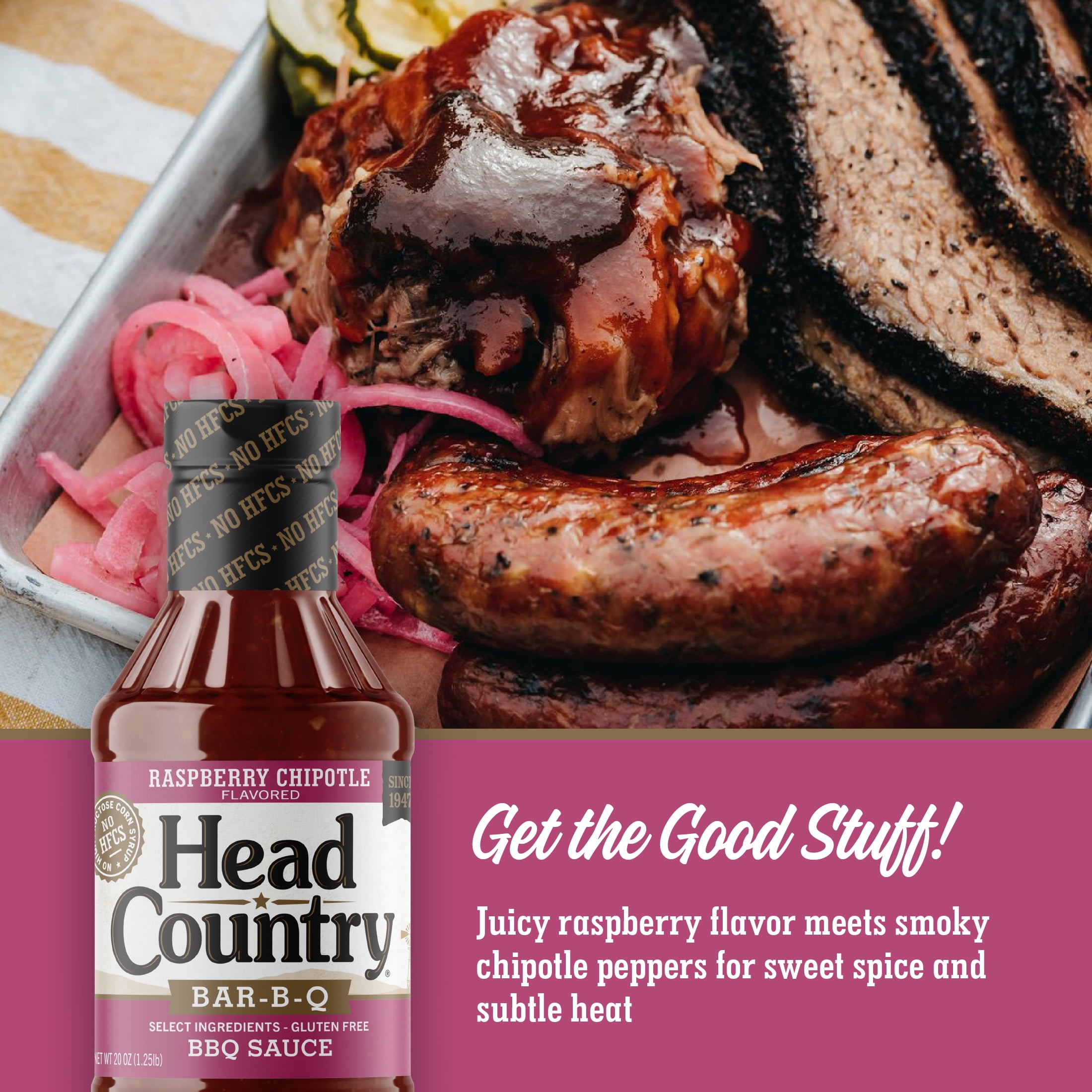 Head Country Raspberry Chipotle BBQ Sauce, 20 oz