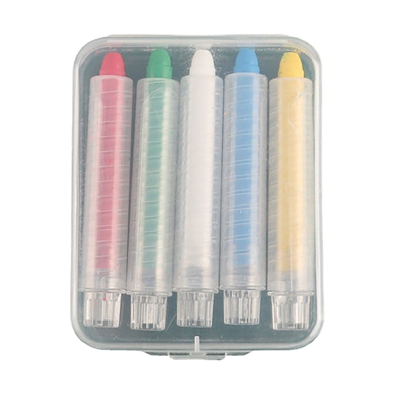 Dustless Chalk - 5 PCS Colored Non-toxic Sidewalk Chalk with Holder, Dust-free Washable Toddler Chalk, Art Tool for Outdoor Blackboard Drawing Writing