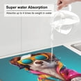 thumbnail image 5 of Honeii Colorful Sunglasses Dog Print Kitchen Drying Mat Coffee Bar Mat Hide Stain Coffee Maker Mat for Countertops Coffee Pot Dish Drying Mat, 5 of 7