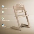 thumbnail image 3 of Stokke Trona Tripp Trapp 2 (Natural), Cojín 2 (Gris Nórdico) + Bandeja Stokke (Blanco) - Incluye Silla + Set Bebé con Arnés Extraíble para Niños 6-36 Meses, 3 of 5