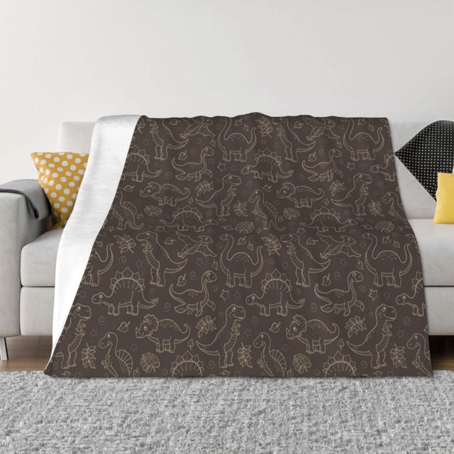 Fotbe Dinosaur Manta de Franela con Estampado, Manta Ultrasuave para Cama, Sofá, Auto, Hipoalergénica y Antibolitas-60"x50"