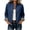 Navy 28, variant on Karymi Solid Ruffle Stand Collar Button‑Down Jackets for Women, Long Sleeve Plaid Lining Cropped Casual Outerwear with Side Pockets