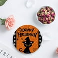 thumbnail image 3 of FMSHPON Hallowen Black Cat Set of 6 Round Coaster for Drinks, Absorbent Ceramic Stone Coasters Cup Mat with Cork Base for Home Kitchen Room Coffee Table Bar Decor, 3 of 5