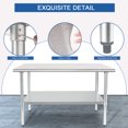 thumbnail image 4 of HARDURA Stainless Steel Table 24X48 Inches with Undershelf and Galvanized Legs NSF Heavy Duty Commercial Prep Work Table for Restaurant Kitchen Home and Hotel, 4 of 7