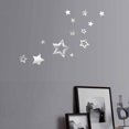 thumbnail image 4 of 3D estrellas espejo pegatinas de pared DIY acrílico espejado calcomanías extraíble decoración del hogar papel tapiz 18 Piezas Kearding JJ11049-00, 4 of 5