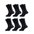 thumbnail image 1 of Hanerdun Men Crew Socks Soft Dress Socks, 6 Pairs, Navy Blue, Size 9-11, 1 of 5