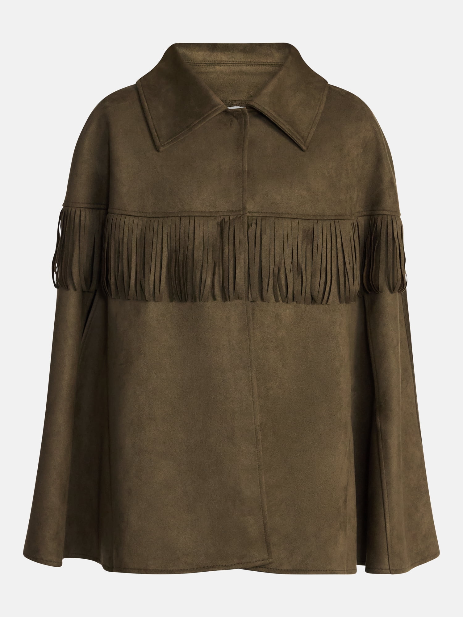 Scenario Women's Faux Suede Fringe Cape