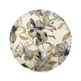 thumbnail image 2 of 15.4" Round Placemat Set of 1 Polyester Fabric Place Mats Non-Slip Dining Kitchen Table Mats for Kitchen Party Decor Lily Motifs Pattern, 2 of 5