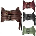 thumbnail image 2 of Retro Belt Medieval PU Leather Armor Adjustable Wide Studded Waist Belt For Halloween Cosplay Costume Accessory, 2 of 6