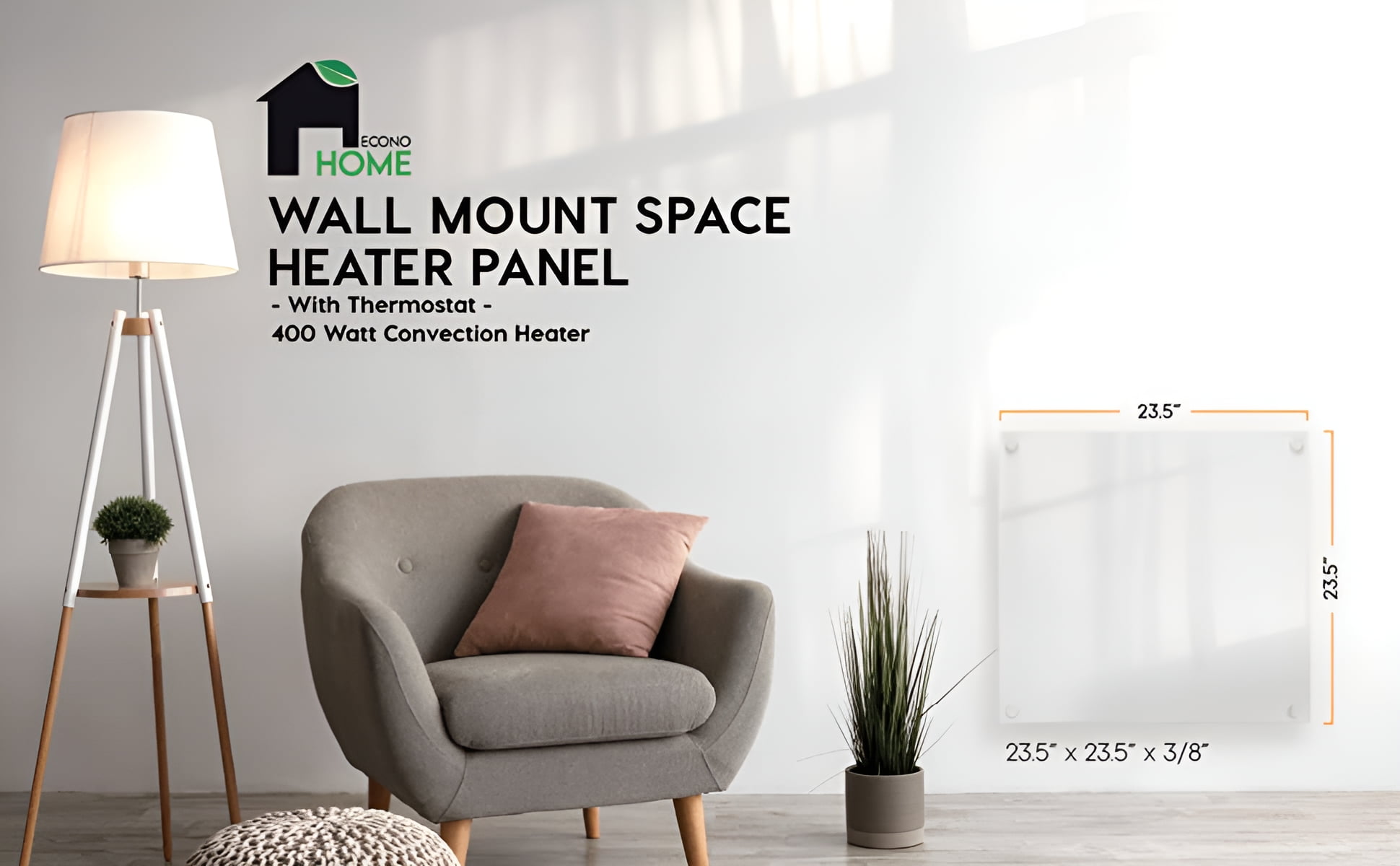 Wall Mounted Econo Home Heater EconoHome White 400W Electric Wall