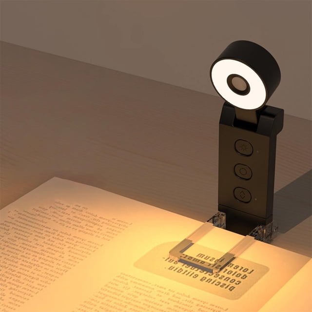 Feltree USB Rechargeable Clip-On Book Light with Adjustable Brightness, Portable Mini Reading Lamp for Nighttime Reading, Eye-Caring LED Light for Books and Bedside